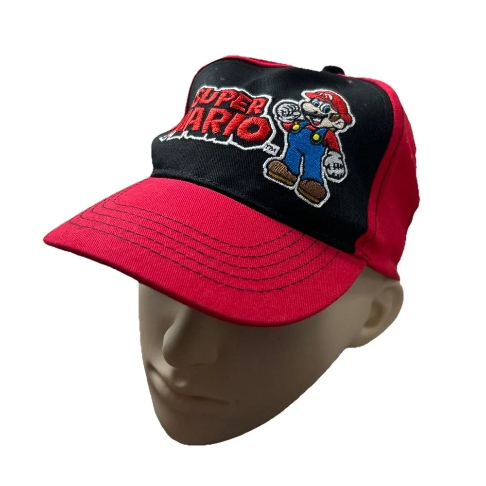 Super Mario Boys Hat Cap One Size Red Black